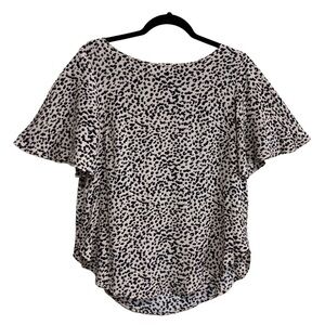 H&M Leopard Print Blouse Size Medium Tan Black